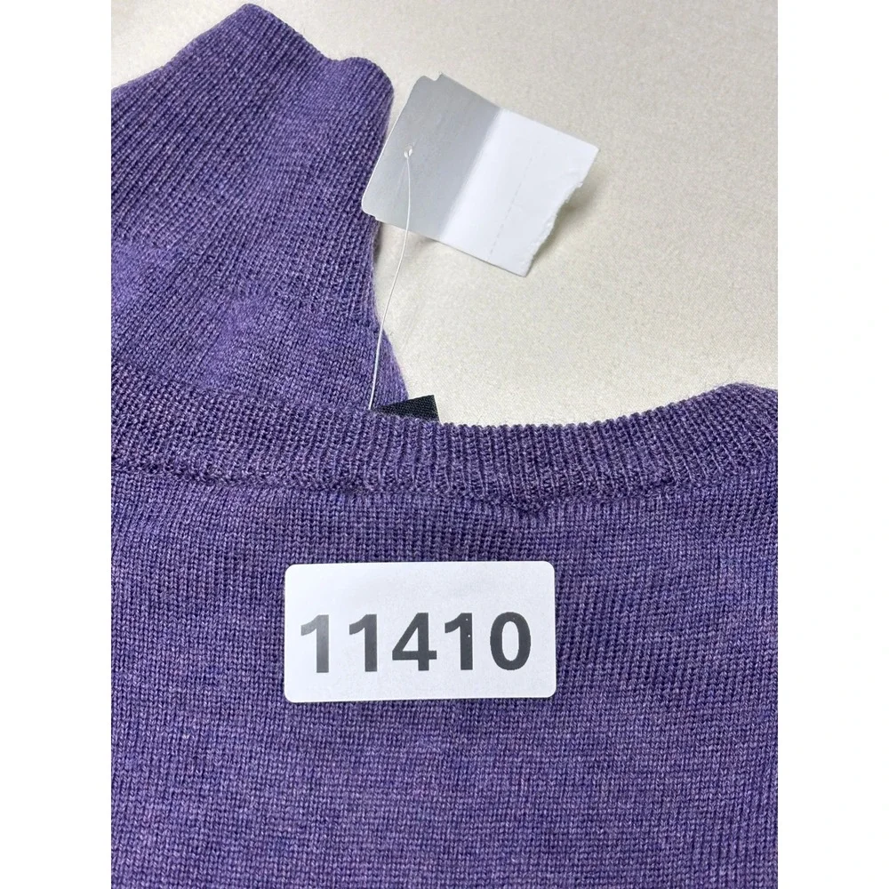 NWT Jos A Bank Signature Collection Purple Italian Merino Wool V-Neck Mens L